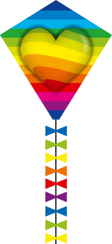 ECO: EDDY RAINBOW HEART 50CM 20"