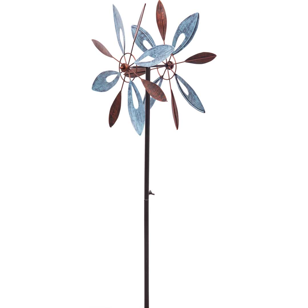 METAL WIND SPINNER: COPPER FLOWER DUETT