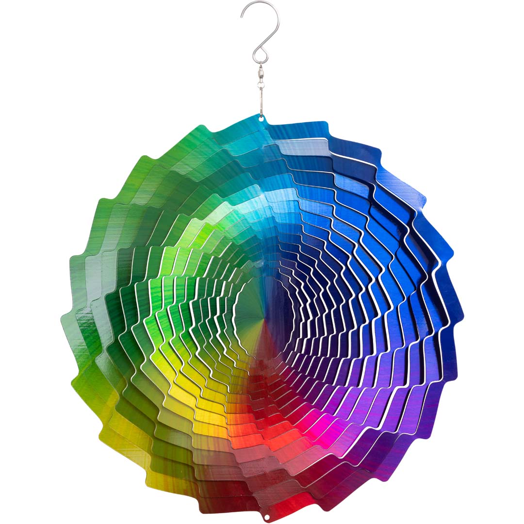 METAL HANGING WIND SPINNER: 3D RAINBOW FOUNTAIN