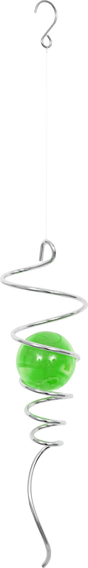 METAL HANGING WIND SPINNER ACCESSORY: CRYSTAL TWIST GREEN 27cm