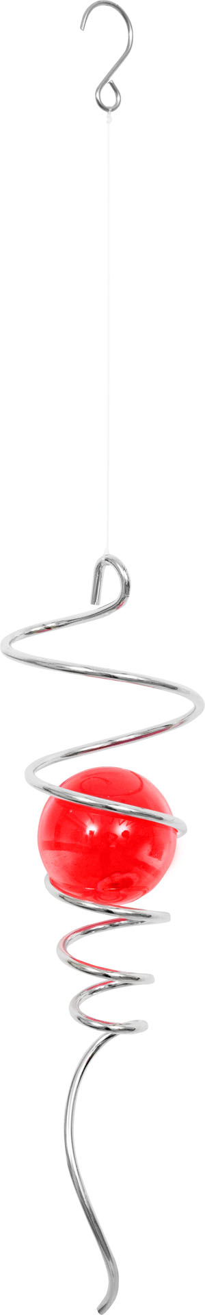 METAL HANGING WIND SPINNER ACCESSORY: CRYSTAL TWIST RED 27cm