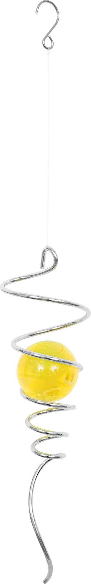 METAL HANGING WIND SPINNER ACCESSORY: CRYSTAL TWIST YELLOW 27cm