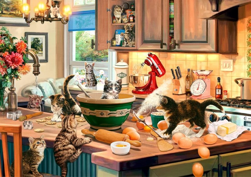 WOODEN CITY PUZZLE: KITTEN KITCHEN CAPERS XL